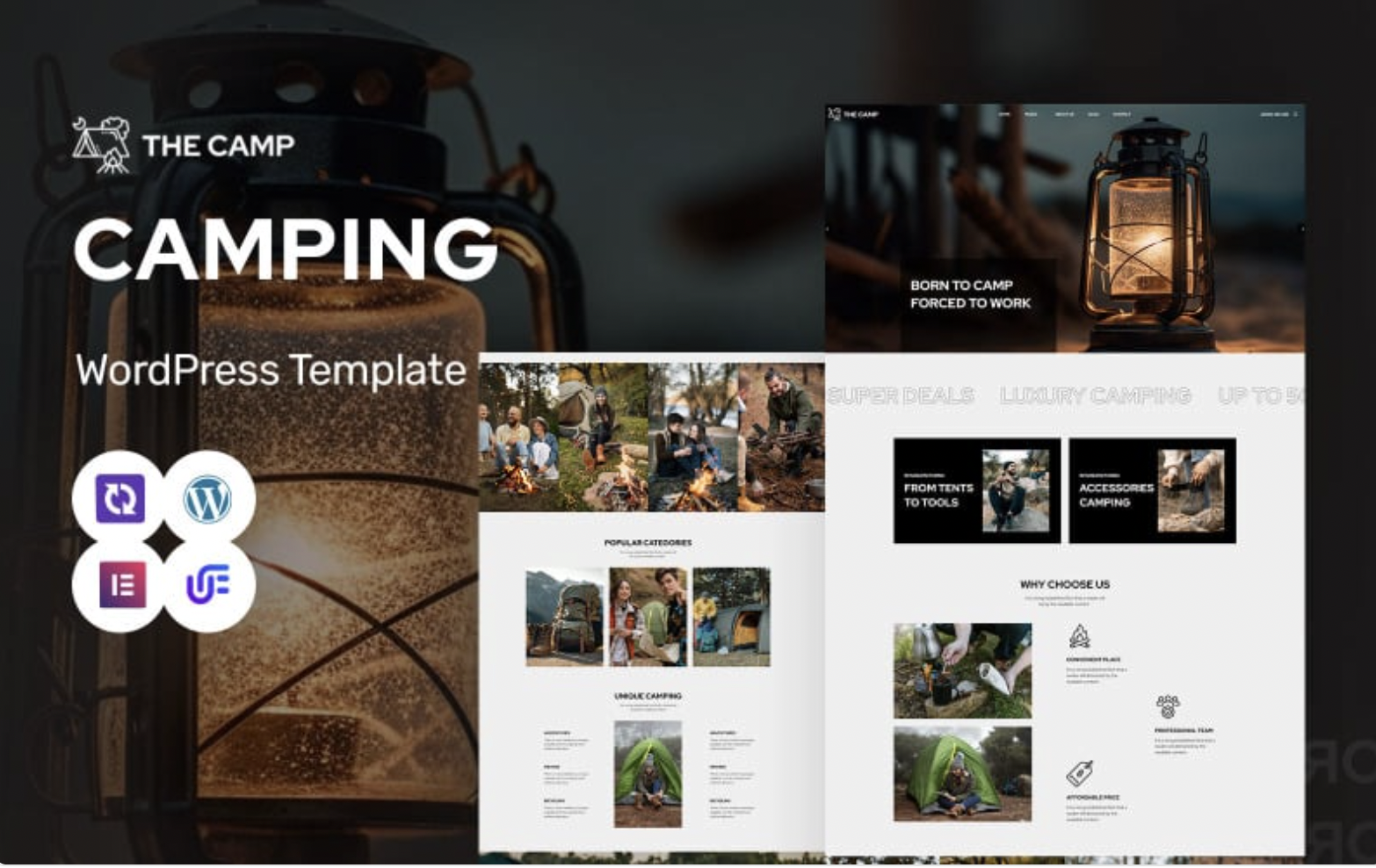 The Camp - Camping Gear, Adventure And Outdoor Activities WordPress Elementor Theme WordPress Theme