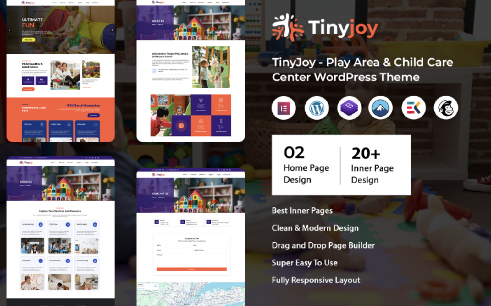 TinyJoy - Play Area & Child Care Center WordPress Theme