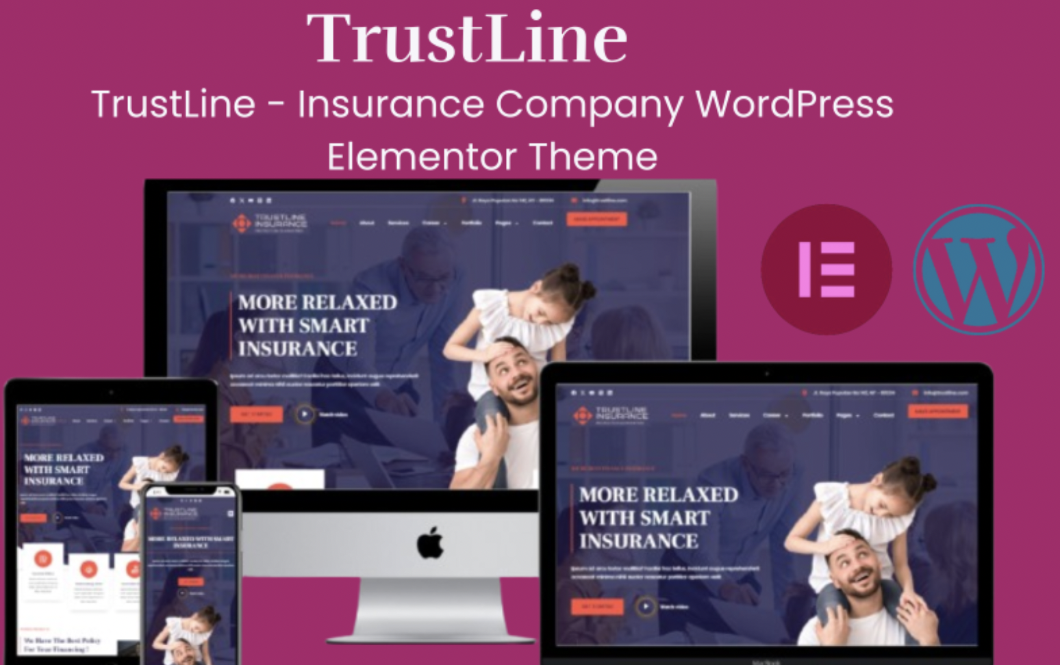 TrustLine - Insurance Company WordPress Elementor Theme WordPress Theme