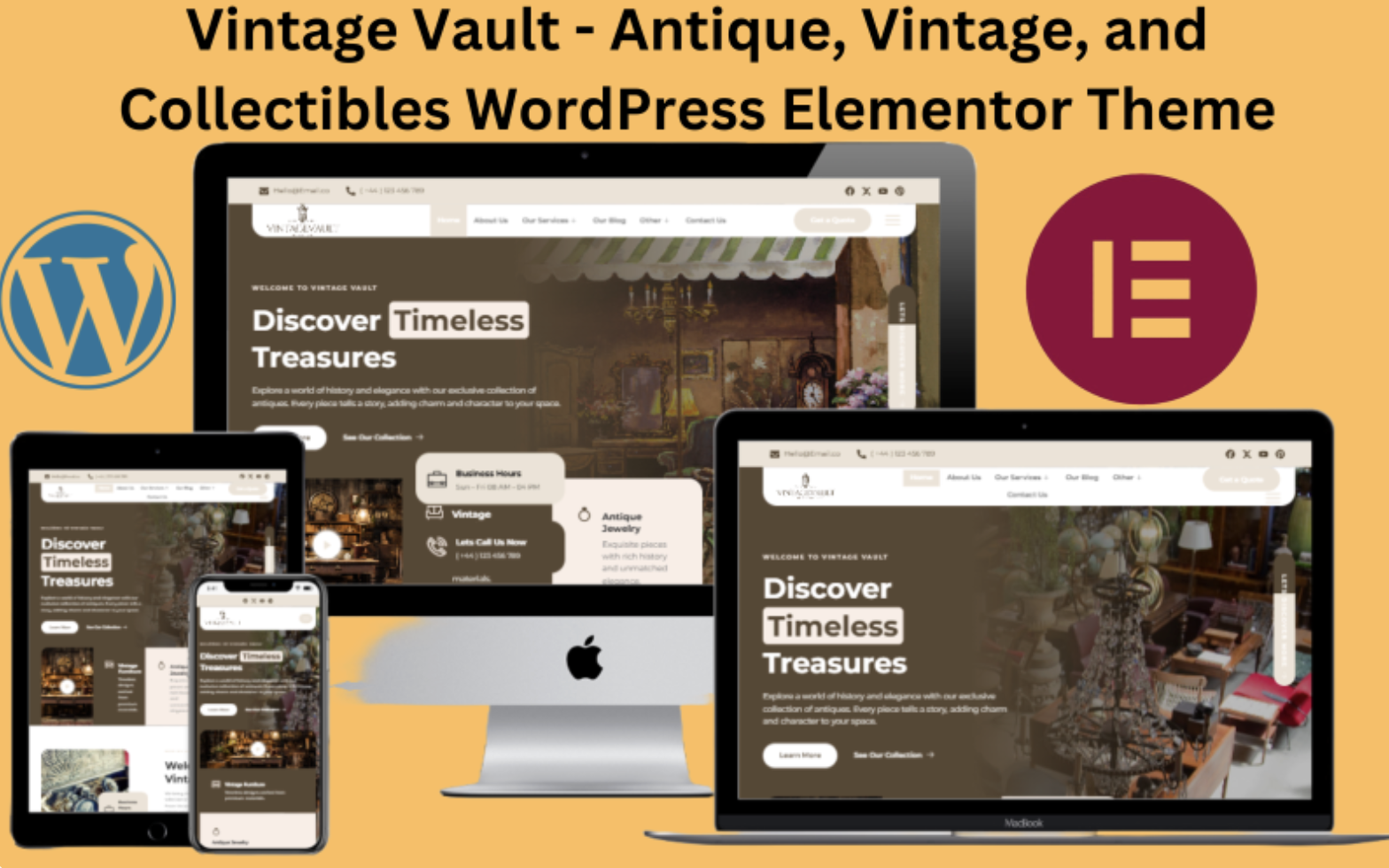 Vintage Vault - Antique , Vintage And Collectibles WordPress Elementor Theme WordPress Theme
