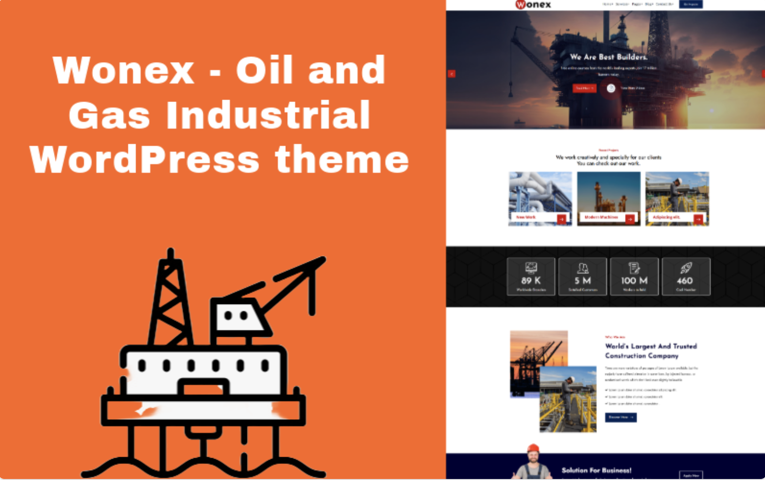 Wonex - Oil and Gas Industrial WordPress theme WordPress Theme