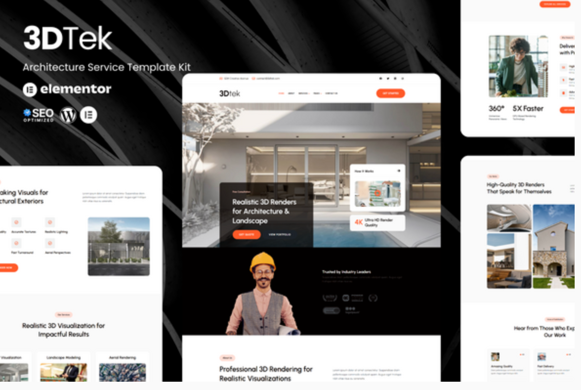3DTek - 3D Render Service for Architecture & Landscape Elementor Kit