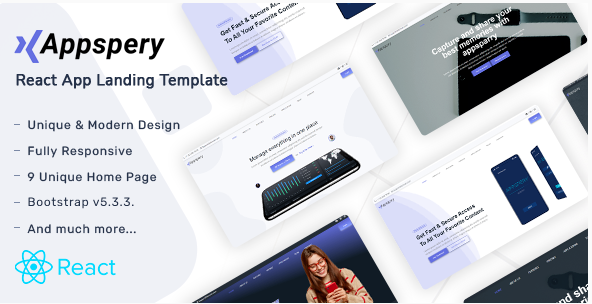 Appspery – React Landing & App Showcase Template
