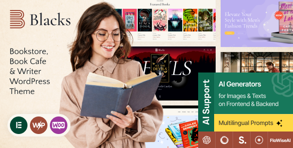 Blacks - Book Store, Book Cafe & Writer WordPress Theme