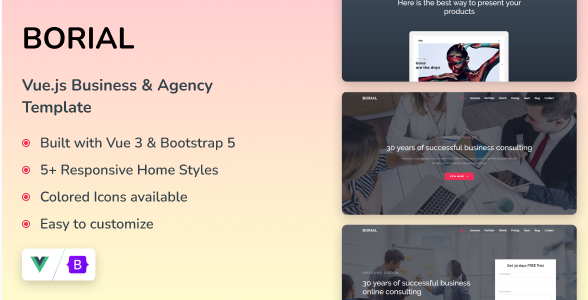 Borial - Vuejs Business & Agency Template