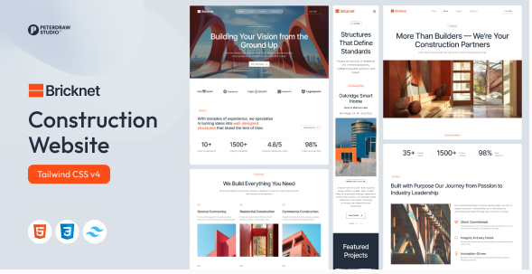 Bricknet - Construction Company Website Tailwind