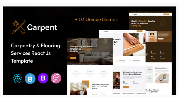 Carpent Woodworking & Flooring React Js Template