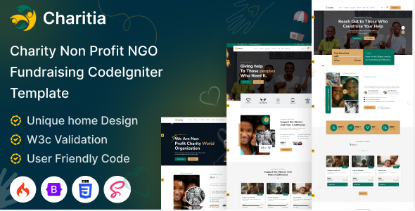 Charitia - Codeigniter Charity & Donation Template