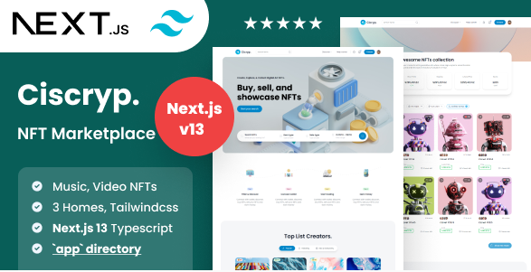 Ciscryp - NFT Marketplace React NextJs Template