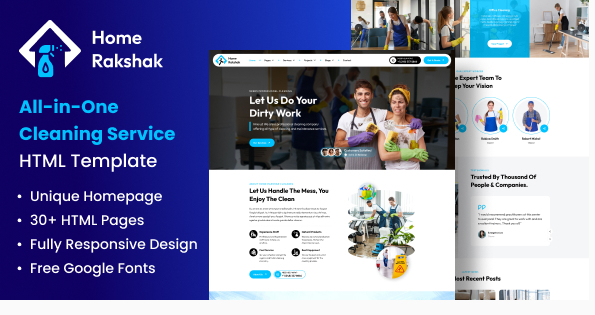 Cleaning Services HTML Template - Home Rakshak