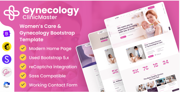 ClinicMaster - Gynecology & Women's Health Bootstr