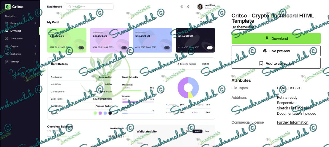 Critso Crypto Dashboard HTML Template Free Download