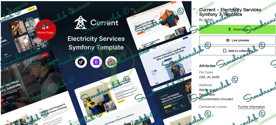 Current Symfony Template Free Download | Electricity Services Design
