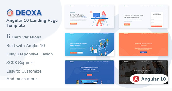 Deoxa – Angular 10 Bootstrap Landing Template