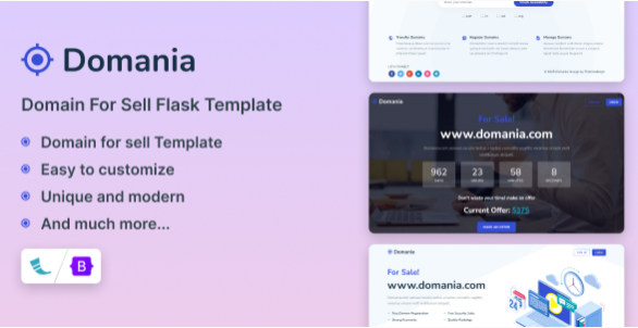 Domania – Flask Domain for Sale Landing Template