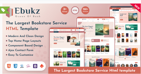 Ebukz - eBooks & Reading Shop HTML Template