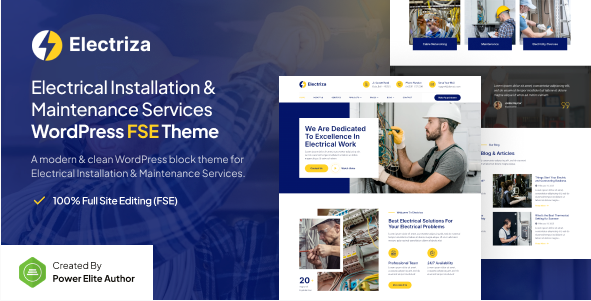 Electriza – Electrical Installation Services Theme
