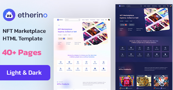 Etherino | NFT Marketplace HTML Template