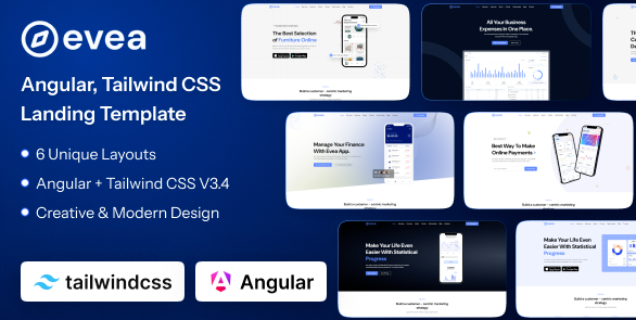 Evea - Angular App Landing Page Template