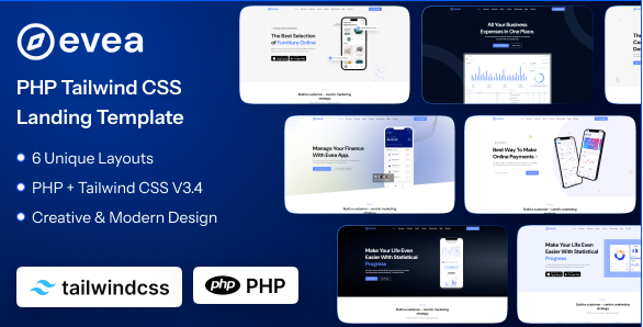 Evea - PHP App Landing Page Template