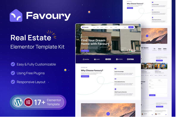 Favoury - Property Agency Elementor Template Kit