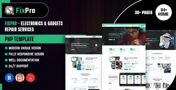 Fixpro - Electronics Repair Services PHP Template
