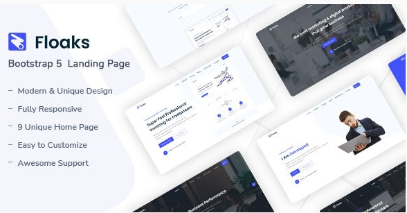 Floaks – Bootstrap 5 Responsive Landing Page