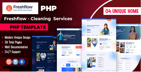 Freshflow - Cleaning Services PHP Template