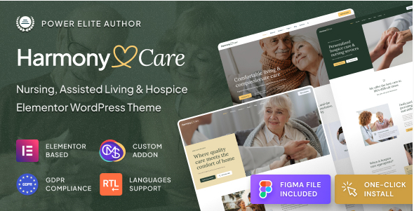 Harmony Care - Private Nursing & Senior Care Theme
