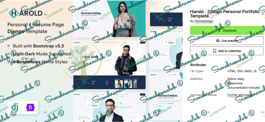 Harold Django Template – Personal Portfolio Free Download