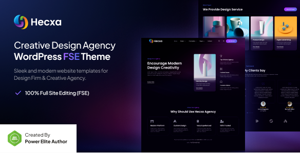 Hecxa – Creative Design Agency FSE WordPress Theme