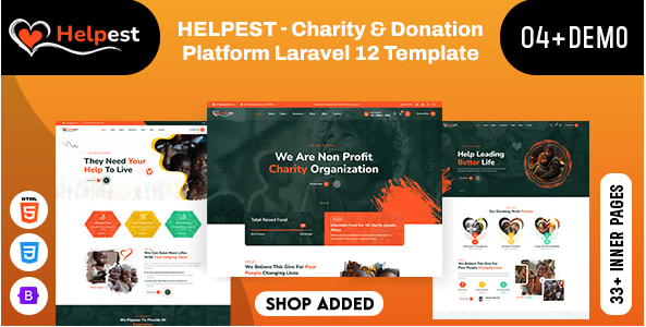 Helpest - Charity & Donation Laravel 12 Template