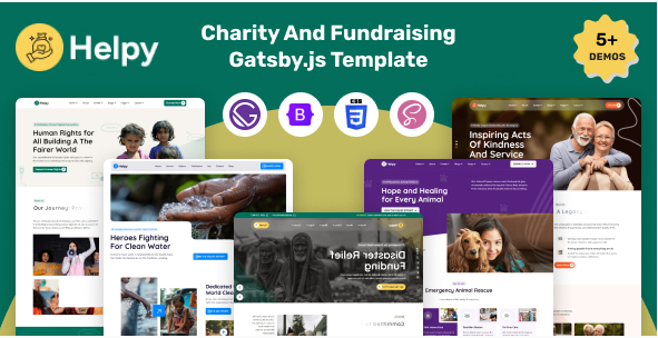Helpy - Gatsby.JS Charity And Fundraising Template
