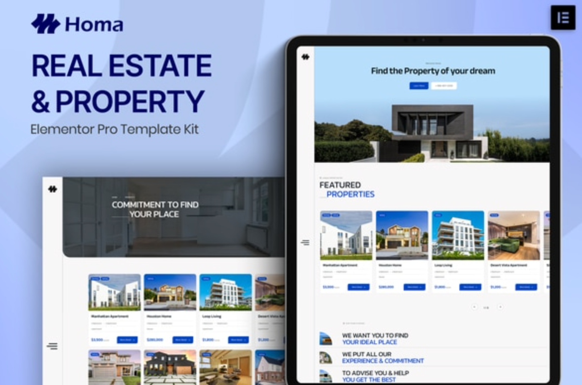 Homa - Real Estate & Property Elementor Pro Template Kit