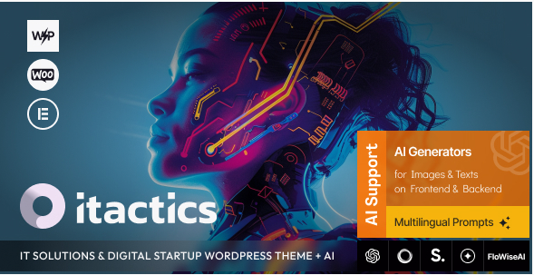 ITactics - IT Solutions & Digital Startup WordPress Theme + AI