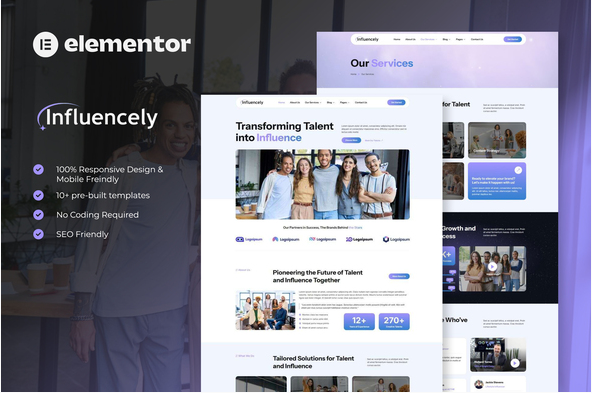 Influencely - Influencer & Talent Agency Template