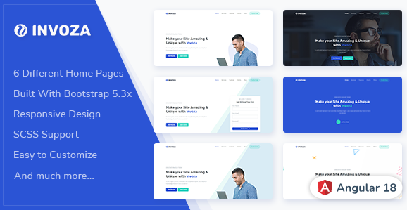 Invoza – Angular 18 Landing Page Template