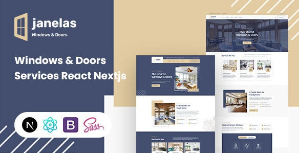 Janelas Windows & Doors Services React Nextjs Template – modern, responsive template for construction, home improvement, and renovation businesses