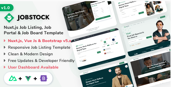 JobStock - Nuxt.js Job Listing Template