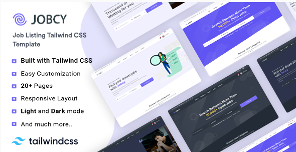Jobcy – Tailwind CSS Job Board & Listing Template