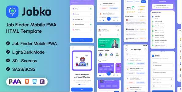 Jobko | Job Finder Mobile PWA HTML Template