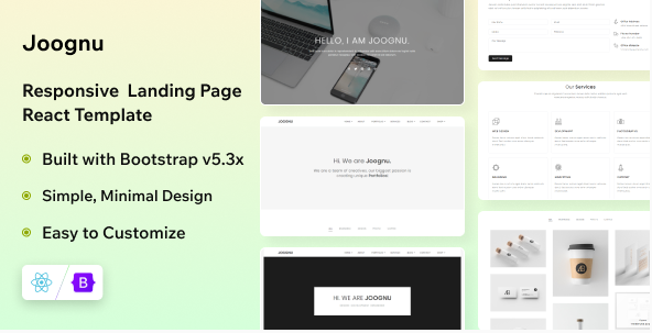 Joognu – Minimal Bootstrap 5 Portfolio Template