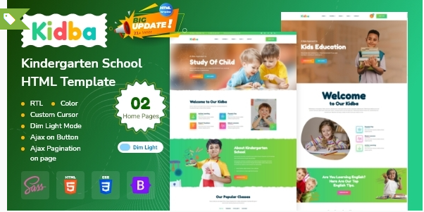 Kidba - Kindergarten & Kids Educatio HTML Template