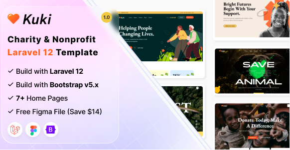 Kuki - Charity & Nonprofit Laravel 12 Template