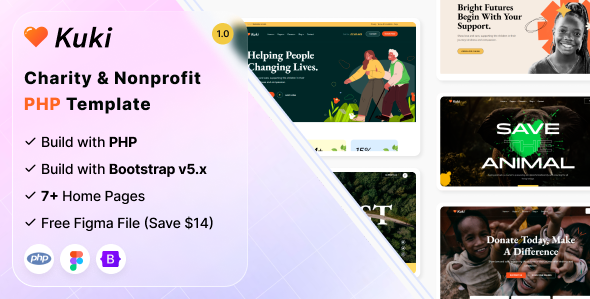 Kuki - Charity & Nonprofit PHP Template