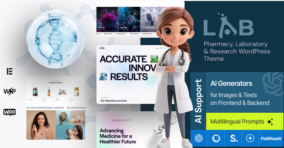 Lab - Pharmacy, Laboratory & Research WordPress Theme