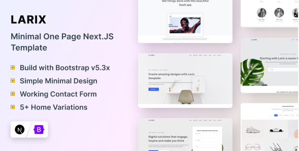 Larix - Next.Js Landing Page Template