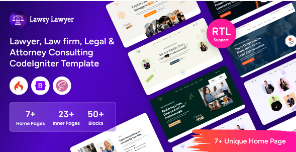 Lawsy - CodeIgniter Lawyer Consulting Template