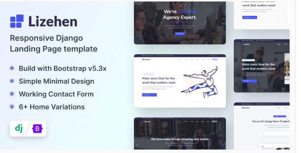 Lizehen - Django 5 Landing Page Template