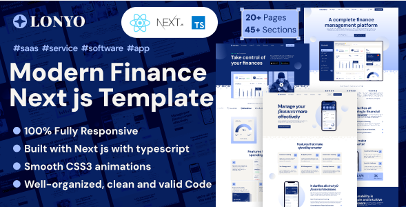 Lonyo - Sass And software React Next js Template